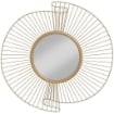 Specchio da Parete Rotondo con Strisce in Metallo e Design Plissettato, 60x60 cm, Oro