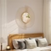 Specchio da Parete Rotondo con Strisce in Metallo e Design Plissettato, 60x60 cm, Oro