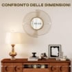 Specchio da Parete Rotondo con Strisce in Metallo e Design Plissettato, 60x60 cm, Oro