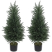Set 2 Piante Finte di Cipressi Alberi Anti-UV, Ï40x90 cm, Verde