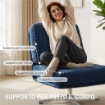 POLTRONA SALOTTO GIREVOLE RIVESTITA IN CINIGLIA CON SEDUTA LARGA, POLTRONCINA CAMERA DA LETTO MODERNA CON GAMBE IN METALLO PER SOGGIORNO, BLU SCURO