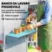 CASETTA IN LEGNO, 77X52.5X178CM, ARMADIO CON BANCO LAVORO RIBALTABILE