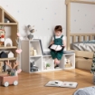 LIBRERIA MODERNA A 5 RIPIANI APERTI CON 2 CUSCINI, IN LEGNO, 108X30X60 CM, GRIGIO