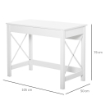 Scrivania porta PC dal Design Moderno e Minimal, in Legno e Acciaio, 105x50x76 cm, Bianco