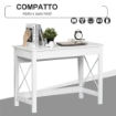 Scrivania porta PC dal Design Moderno e Minimal, in Legno e Acciaio, 105x50x76 cm, Bianco