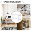 Scrivania porta PC dal Design Moderno e Minimal, in Legno e Acciaio, 105x50x76 cm, Bianco