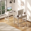 Scrivania porta PC dal Design Moderno e Minimal, in Legno e Acciaio, 105x50x76 cm, Bianco