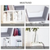 Mobile Libreria a 6 Sezioni 2 in 1 con Cuscini Morbidi, in Legno, Spugna e Poliestere, 102x30x61 cm, Bianco