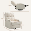 POLTRONA RECLINABILE 135¦ CON PORTABICCHIERI E POGGIAPIEDI, IN TESSUTO EFFETTO LINO, 88X96X108 CM, BEIGE