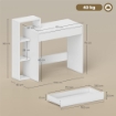 SCRIVANIA PC MODERNA CON 3 RIPIANI APERTI E CASSETTO, IN LEGNO BIANCO, 100X40X90 CM