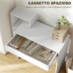 SCRIVANIA PC MODERNA CON 3 RIPIANI APERTI E CASSETTO, IN LEGNO BIANCO, 100X40X90 CM