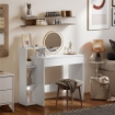 SCRIVANIA PC MODERNA CON 3 RIPIANI APERTI E CASSETTO, IN LEGNO BIANCO, 100X40X90 CM