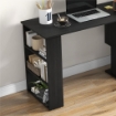 Scrivania Angolare con Piano Girevole a 360¦ e 5 Ripiani, 120x110x74.5 cm, Nero