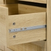 CASSETTIERA 6 CASSETTI STILE BOHO PER CAMERA E INGRESSO IN LEGNO E RATTAN, 110X40X69 CM, ROVERE