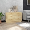 CASSETTIERA 6 CASSETTI STILE BOHO PER CAMERA E INGRESSO IN LEGNO E RATTAN, 110X40X69 CM, ROVERE
