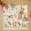 TAPPETO PER BAMBINI 0-6 ANNI A TEMA FORESTA CON SUPERFICIE IMPERMEABILE IN XPE MULTICOLORE, 196X176X1.5 CM