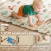 TAPPETO PER BAMBINI 0-6 ANNI A TEMA FORESTA CON SUPERFICIE IMPERMEABILE IN XPE MULTICOLORE, 196X176X1.5 CM