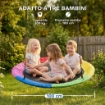 ALTALENA NIDO PER BAMBINI 3-8 ANNI CON CORDE E CINGHIE, IN PE E TESSUTO OXFORD, 100X100X180 CM, MULTICOLORE