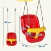 ALTALENA PER BAMBINI 9-36 MESI REGOLABILE CON CORDE E MOSCHETTONI, IN PE, 28X36X180 CM, ROSSA E GIALLA