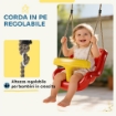 ALTALENA PER BAMBINI 9-36 MESI REGOLABILE CON CORDE E MOSCHETTONI, IN PE, 28X36X180 CM, ROSSA E GIALLA