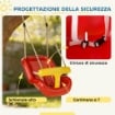 ALTALENA PER BAMBINI 9-36 MESI REGOLABILE CON CORDE E MOSCHETTONI, IN PE, 28X36X180 CM, ROSSA E GIALLA