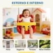 ALTALENA PER BAMBINI 9-36 MESI REGOLABILE CON CORDE E MOSCHETTONI, IN PE, 28X36X180 CM, ROSSA E GIALLA