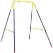 STRUTTURA PER ALTALENA DA GIARDINO CON 2 GANCI, IN ACCIAIO, 128X155X157 CM, GIALLO E BLU