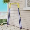 STRUTTURA PER ALTALENA DA GIARDINO CON 2 GANCI, IN ACCIAIO, 128X155X157 CM, GIALLO E BLU