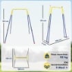 STRUTTURA PER ALTALENA DA GIARDINO CON 2 GANCI, IN ACCIAIO, 128X155X157 CM, GIALLO E BLU