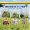 STRUTTURA PER ALTALENA DA GIARDINO CON 2 GANCI, IN ACCIAIO, 128X155X157 CM, GIALLO E BLU
