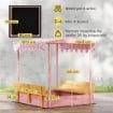 Sabbiera per Bambini 3-6 Anni con Tettuccio Fenicotteri, Sedute Pieghevoli, Coperchio e Fodera Inclusa, Sabbionaia per Bambini in Legno di Abete, 134.5x127.5x130 cm, Rosa