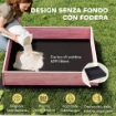 Sabbiera per Bambini 3-6 Anni con Tettuccio Fenicotteri, Sedute Pieghevoli, Coperchio e Fodera Inclusa, Sabbionaia per Bambini in Legno di Abete, 134.5x127.5x130 cm, Rosa