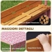 Sabbiera per Bambini 3-6 Anni con Tettuccio Fenicotteri, Sedute Pieghevoli, Coperchio e Fodera Inclusa, Sabbionaia per Bambini in Legno di Abete, 134.5x127.5x130 cm, Rosa
