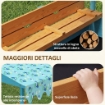 Sabbiera per Bambini 3-6 Anni con Tettuccio Dinosauri, Sedute Pieghevoli, Coperchio e Fodera Inclusa, Sabbionaia per Bambini in Legno di Abete, 134.5x127.5x130 cm, Blu