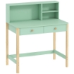 Scrivania per Bambini 5-12 Ani con 3 Ripiani e 2 Cassetti, in Legno, 90x52x105 cm, Verde