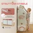 Scaffale Portagiochi Bambini in Legno FSC, 2 Contenitori Rimovibili in Tessuto e Ripiani, per Cameretta, Rosa
