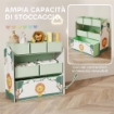 Scaffale Portagiochi Bambini Mobile Porta Giocattoli 3 Livelli, Verde
