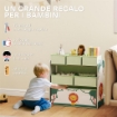 Scaffale Portagiochi Bambini Mobile Porta Giocattoli 3 Livelli, Verde
