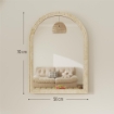SPECCHIO DA PARETE AD ARCO CON BORDO SCANALATO E GANCI, IN VETRO E POLISTIRENE, 50X2X70 CM, BEIGE