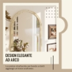SPECCHIO DA PARETE AD ARCO CON BORDO SCANALATO E GANCI, IN VETRO E POLISTIRENE, 50X2X70 CM, BEIGE