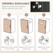 Mobile Dispensa da Cucina in Legno con 5 Ripiani Regolabili e 4 Ante, 60x30x170.5 cm, Nero