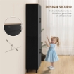 Mobile Dispensa da Cucina in Legno con 5 Ripiani Regolabili e 4 Ante, 60x30x170.5 cm, Nero