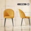 SET 2 SEDIE DA PRANZO IMBOTTITE CON SCHIENALE A CONCHIGLIA IN VELLUTO, 52X55X79 CM, GIALLO