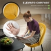 SET 2 SEDIE DA PRANZO IMBOTTITE CON SCHIENALE A CONCHIGLIA IN VELLUTO, 52X55X79 CM, GIALLO