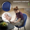 SET 2 SEDIE DA PRANZO IMBOTTITE CON SCHIENALE A CONCHIGLIA IN VELLUTO, 52X55X79 CM, BLU