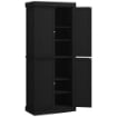 MOBILE CUCINA ALTO CON 6 RIPIANI REGOLABILI E 4 ANTE IN LEGNO, 76X40.5X184 CM, NERO