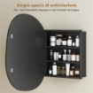 ARMADIETTO DA BAGNO CON SPECCHIO E SPAZI PORTAOGGETTI, MONTAGGIO A PARETE, NERO