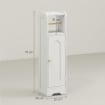 Mobile Porta Carta Igienica in Legno con Armadietto con Ripiano Interno Regolabile, 21x20x79 cm, Bianco