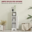Mobile Porta Carta Igienica in Legno con Armadietto con Ripiano Interno Regolabile, 21x20x79 cm, Bianco