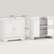 Mobile Sotto Lavabo Bagno a 2 Ante con Ripiano Regolabile su 3 Livelli, in Legno, 60x30x65 cm, Bianco